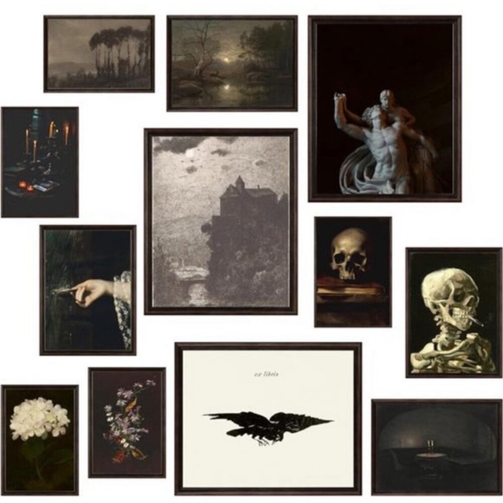 Dark Academia Room Decor -Gothic Home Decor, Moody Halloween Decor,Dark Academia
